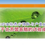 水灌溉对油棕养分摄取与产量的影响(一项于北苏盟答腊的试验成果)
