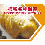 槟城名种榴莲坤宝以红肉名称注册为D164